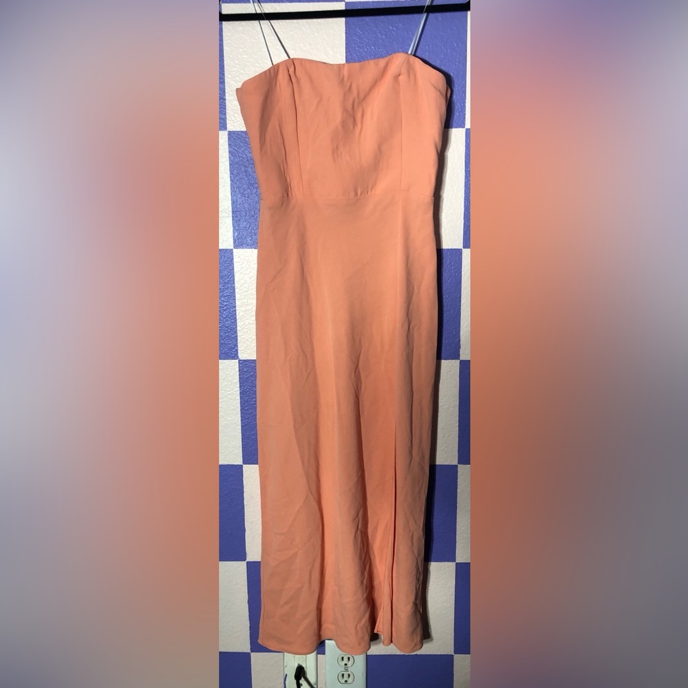 NWOT Amanda Uprichard Mandy Midi Sleeveless Gown in Peach - Size M